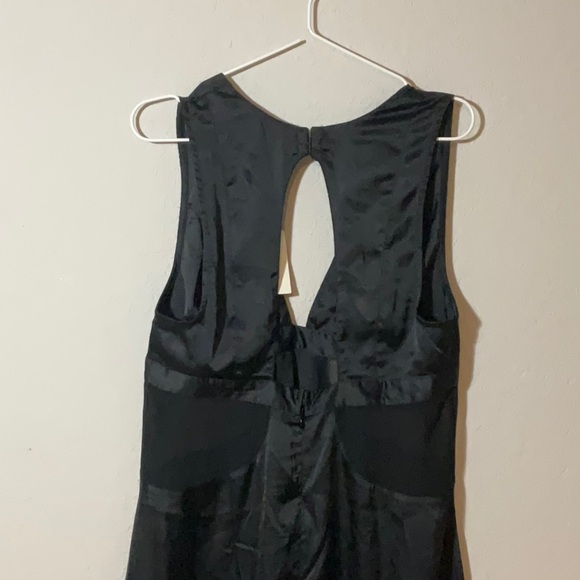 ANTRHOPOLOGIE Sheer Harness black satin dress size M nwt party dress - Picture 7 of 7